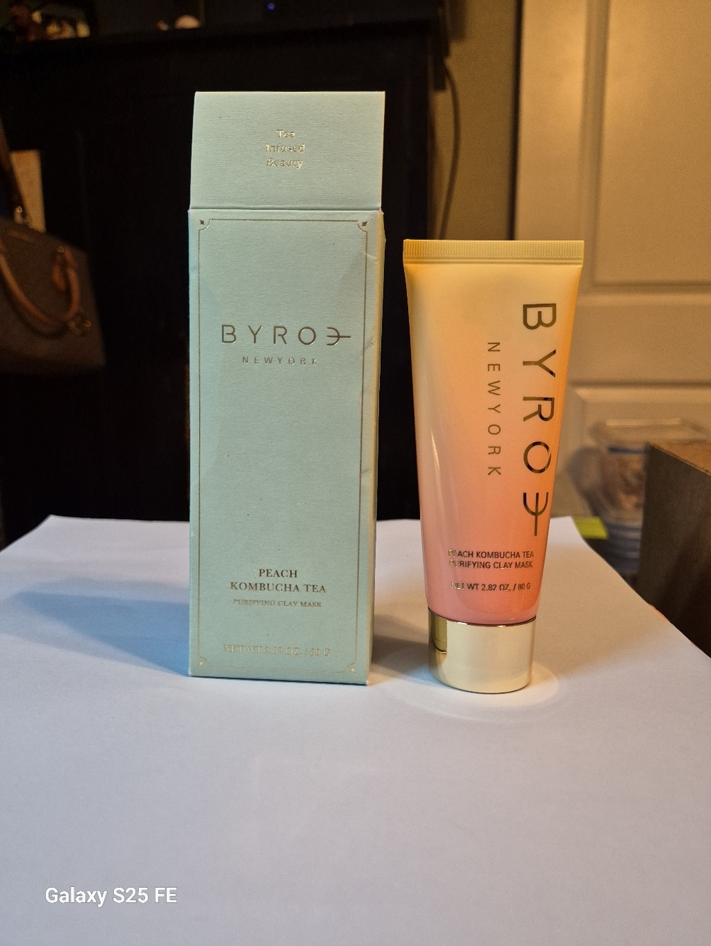 BYROE New York Peach Kombucha Tea, Purifying Clay Mask, 2.82oz (Full Size), NIB